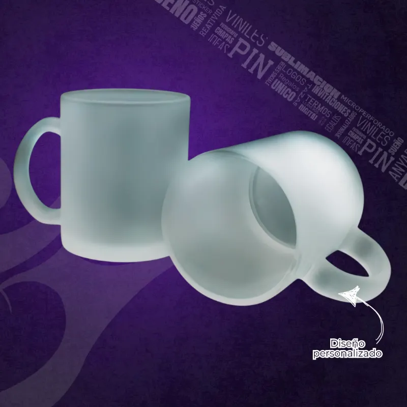 TAZA DE VIDRIO GLASEADO 11oz