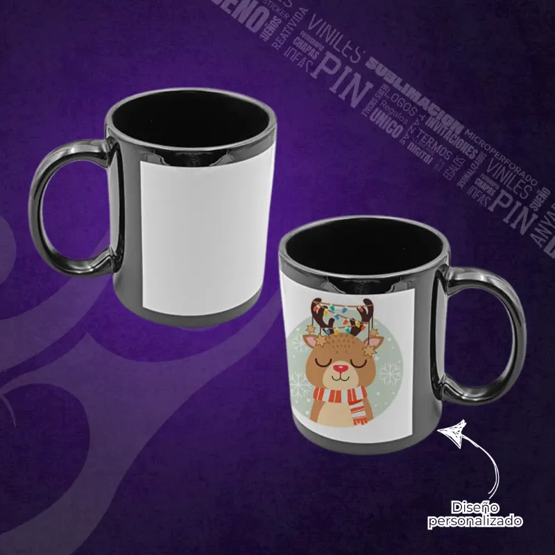 TAZA PARCHE BLANCO Con fondo Negro 11oz